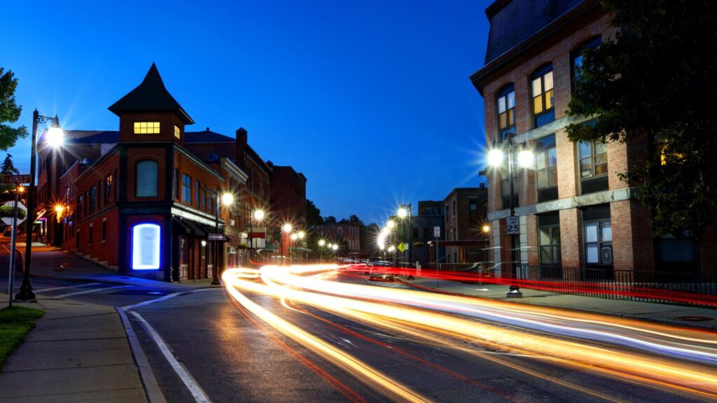 LEOTEK's ComfortView™ LED Lights in Woonsocket, Rhode Island: Enhanced Warm Color Temperature and Superior Glare Control for Improved Street Lighting