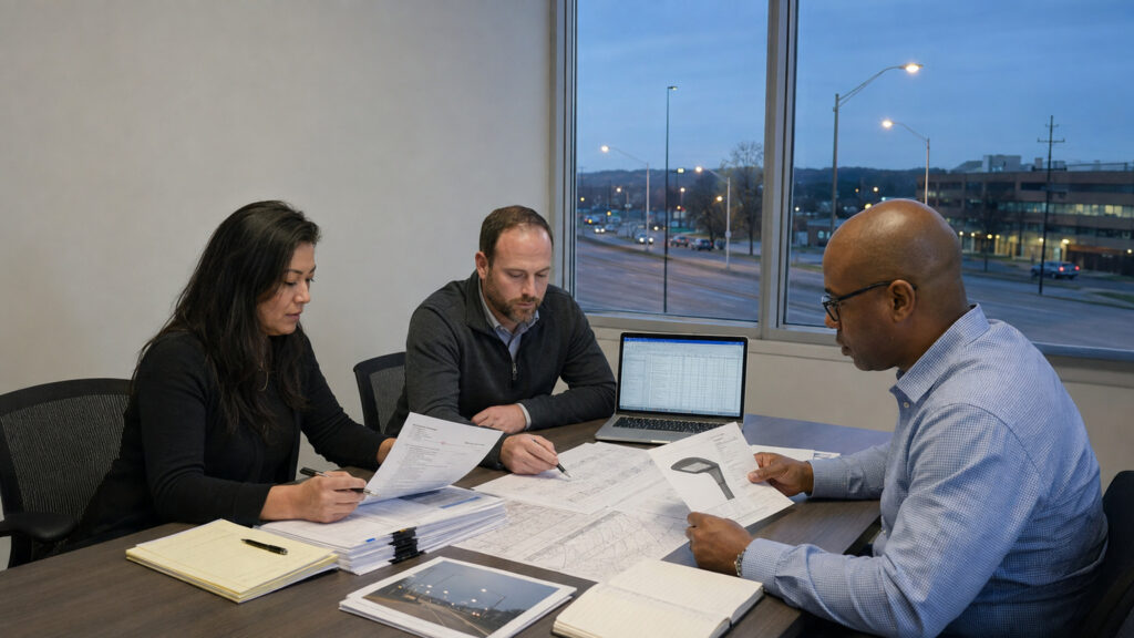 A fair streetlight bid comparison puts every proposal on the same project baseline before anyone ranks price. The practical tool is a matrix that records the offered configuration, supporting document, revision, and exception for each requirement, so a city or transportation agency can distinguish a compliant offer from a different assumption.