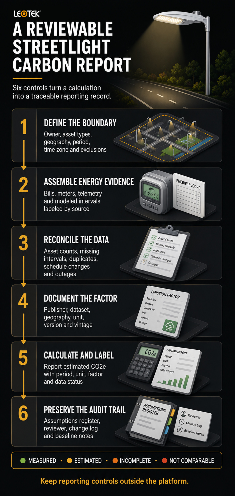 streetlight-carbon-reporting-six-control-workflow-infographic